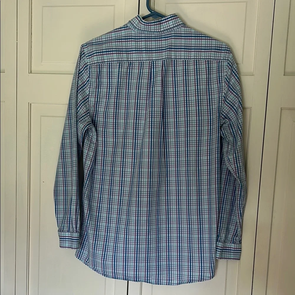 Vineyard Vines Boys L (18) Blue and White Plaid Button-Down Shirt - Picture 6 of 8